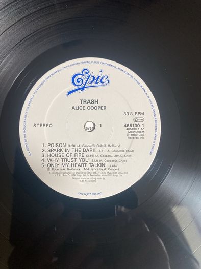 Alice cooper "Trash" vinyl