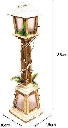Snow Topped Wooden Lamppost