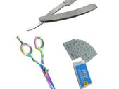 Set of Cut Throat Razor Shaving Men Razor Hairdressing Scissors Razor 6.0