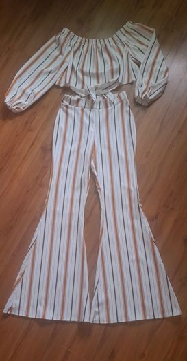 Wide legged trousers suit