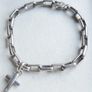 Vintage Armani Sterling Silver 925 hallmarked bracelet with cross charm by designer Emporio Armani length 8,5" - 26g Image 7
