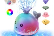 Baby Bath Toys,Whale Spray Swimming Pool Toy,Four Water Spray Patterns,Baby Light Up Bath Tub Toys,Waterproof Design Fun Bath Toys,Smooth Body Safety, Baby Toys for 0-6 Months,1,2,3,5 Years
