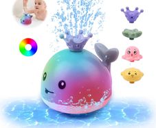 Baby Bath Toys,Whale Spray Swimming Pool Toy,Four Water Spray Patterns,Baby Light Up Bath Tub Toys,Waterproof Design Fun Bath Toys,Smooth Body Safety, Baby Toys for 0-6 Months,1,2,3,5 Years