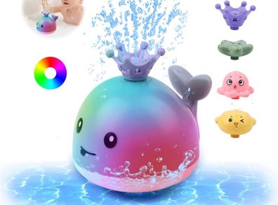 Baby Bath Toys,Whale Spray Swimming Pool Toy,Four Water Spray Patterns,Baby Light Up Bath Tub Toys,Waterproof Design Fun Bath Toys,Smooth Body Safety, Baby Toys for 0-6 Months,1,2,3,5 Years