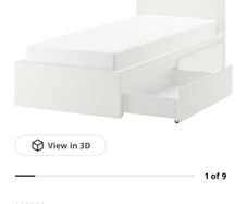 IKEA MALM Single Bed Frame with 2 Underbed Storage Drawers white