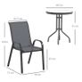 Three-Piece Outdoor Garden Set - Grey Image 3