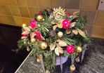 Christmas Flower Arrangement with Ice White Lights