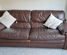 Brown leather couch- 3 Seater