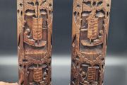 Chinese Qing 19th Century Carved Bamboo Brush Pots