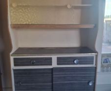 mid century grey formica cupboard