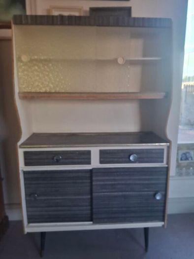 mid century grey formica cupboard