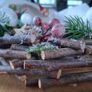 Christmas Wreath Table Centrepiece with 4 Tealight Candle Holders Image 2