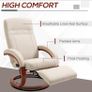 Manual Reclining Swivel Chair, with Footrest - Beige Image 2