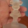 Fantastic Pair of Rare and Collectable Mickey Mouse and Minnie Mouse Wine Glasses with Frosted Character Stems by Walt Disney Company, in Mint Condition Image 4