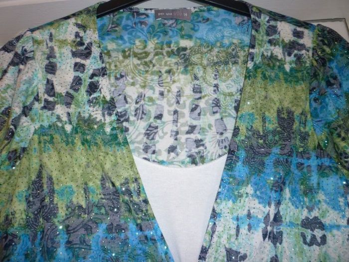 Per Una M&S Sequins Dressy Top-faux Inner Cream Top. 14 Medium. Immaculate