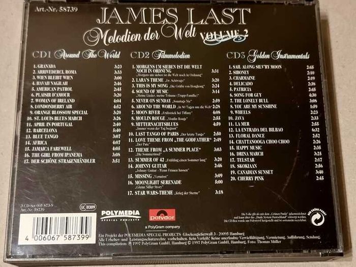 6 CD's James Last in VG condition.
