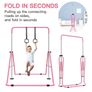 Junior Training Kip Bar Gymnastics Equipment for Home,Adjustable Height Folding Horizontal Bar with Gymnastic Rings for Kid Image 3