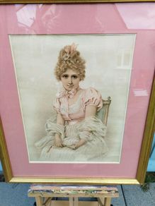 'Charming Kate' old framed print