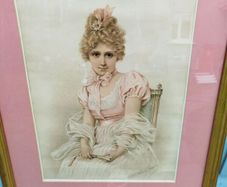 'Charming Kate' old framed print