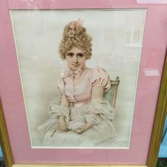 'Charming Kate' old framed print