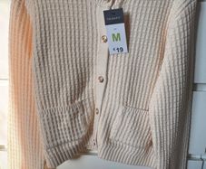 Cream cardigan with gold buttoms