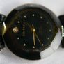 18k Gold Plated Vintage Dimpax Crystal Blue Glass Ladies Quartz Wrist Watch (some Scratches On The Crystal) Image 8