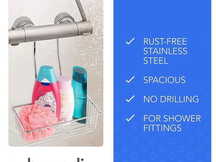 Brand New Bamodi hanging shower shelf, storage I Chrome-plated