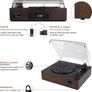 Vinyl Record Player Bluetooth Belt-Driven 3-Speed Turntable, Vintage Retro Record Players Built-in Stereo Speakers (FREE POSTAGE) Image 3