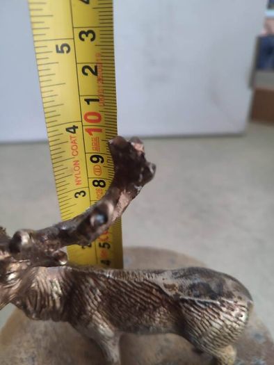 Vintage Brass effect Deer on circle base.