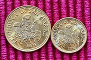 San Marino 1979 Gold Coins 2 &amp; 1 Scudi Set Rare