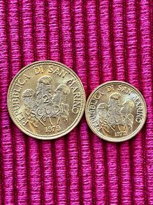 San Marino 1979 Gold Coins 2 & 1 Scudi Set Rare