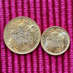 San Marino 1979 Gold Coins 2 & 1 Scudi Set Rare