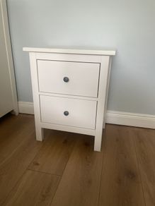 IKEA HEMNES white 2-drawer bedside locker
