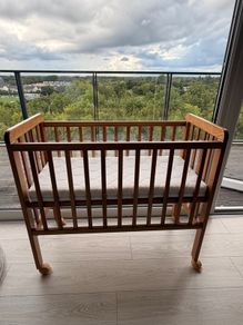 Baby Bundle: Cot, Mattress, Momcozy Carrier and Changing Mat