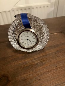 Tipperary Crystal vintage unused desk clock