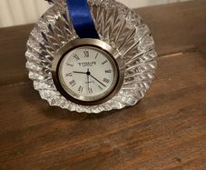 Tipperary Crystal vintage unused desk clock