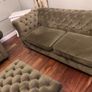 3 seater + 2 seater & ottoman green velvet Image 3