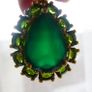 Sterling silver, 14k gold plated, green onyx & diopside pendant & necklace Image 5