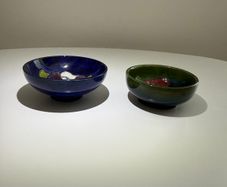 Pair of Vintage Moorcroft Pottery Pin Dishes (Hibiscus and Clematis)