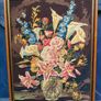 Vintage Framed Need work of Flowers Image 3