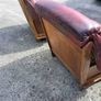 Two large wooden and leather armchairs Image 3
