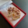 Sparkling Hedgehog Brooch Gold Tone Rhinestone Animal Pin Badge Whimsical Woodland Jewelry - Nature Lover Gift (X01) Image 2