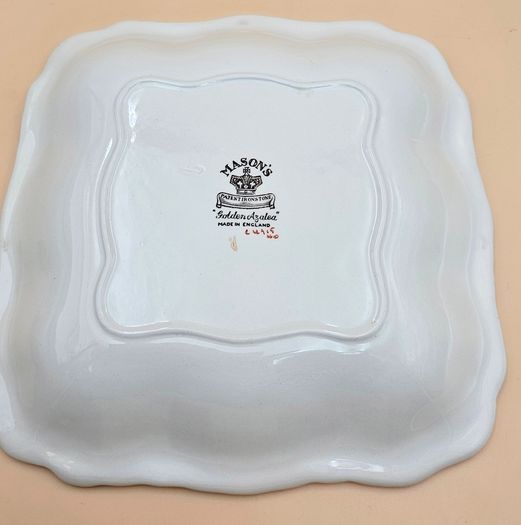 Vintage Mason's Ironstone Golden Azalea square serving dish
