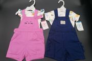 Stylish Baby Tshirt And Dungaree Set Blue Or Pink Sizes 6 Months-2 Years