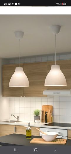 2x Ikea pendant light 27 cm white
