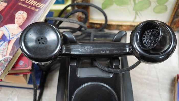Pair of Irish P&T L.M. Ericsson Hand-Crank Desk Telephones
