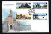 1999 Isle of Man Christmas Churches Commemorative Stamps Addressed First Day Cover (FDC).