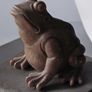 Stunning Large Hand-Carved Wooden Frog Statue Image 2