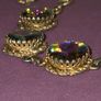 1950's Signed Schiaparelli Watermelon Vitrail Stone Necklace and Earring set Image 7