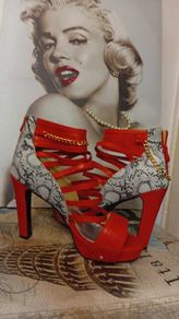 Red Ankle Boots Size 12-13
